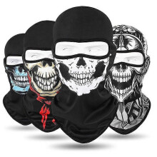 (S06) Skull Print Balaclava Full Face Cover Elastic Neck Gaiter for Outdoor Fishing Hunting Hiking Cycling