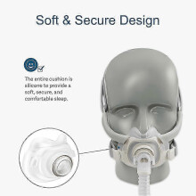 (M) Replacement CPAP Full Face Cushion compatible with ResMed AirFit F40, Medium Transparent Silicone, for Sleep Apnea Therapy