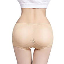 (beige, 3XL) Braguitas levanta glúteos para mujer, sin costuras, acolchadas, talle bajo, transpirables, nailon y elastano