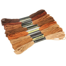 (Brown) Fil à broder, 8 écheveaux de coton de 7,5 m pour point de croix, loisirs créatifs, couture, bracelets, art du fil, pompons