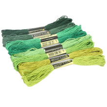 (Green) Kirjontalankaa 8 kerää 7,5 m puuvillaa ristipistokirjontaan DIY-askarteluun Ompelemiseen Rannekorut String Art -tupsut