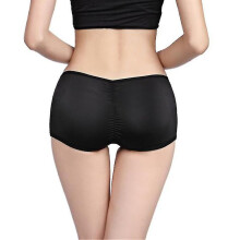 (black, XL) Braguitas levanta glúteos para mujer, sin costuras, acolchadas, talle bajo, transpirables, nailon y elastano
