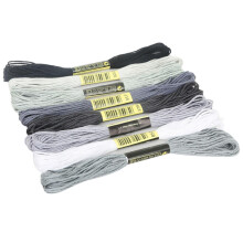 (Grey) Kirjontalankaa 8 kerää 7,5 m puuvillaa ristipistokirjontaan DIY-askarteluun Ompelemiseen Rannekorut String Art -tupsut