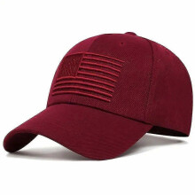 (wine red) Czapka z daszkiem bawełniana męska taktyczna wojskowa czapka typu dad hat z amerykańską flagą USA hip-hopowa sportowa czapka trucker