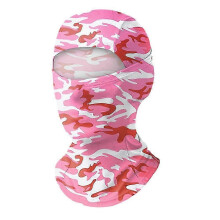 (Pink) Cycling Balaclava, Sun Protection Breathable Ice Silk Face Mask, Adjustable 40g Lightweight for Outdoor Cycling