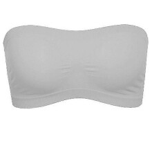 (grey, XL) Damen-Bandeau-BH, trägerlos, nahtlos, atmungsaktiv, lichtundurchlässig, Nylon-Spandex, verschiedene Größen