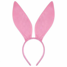 (Pink) Čelenka s dlhými ušami Veľkonočný zajačik, mäkká látka a plast, 7 farebných možností, 21x34cm, doplnok do vlasov na Cosplay párty