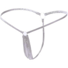 (White, Xs) Tanga de mujer de talle bajo con tirantes finos, forro de algodón en la entrepierna, disponible en varios tamaños y colores.