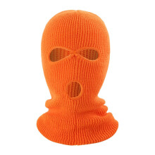 (Orange) Czapka dzianinowa zimowa dwuwarstwowa akrylowa unisex do sportów na świeżym powietrzu ochrona całej twarzy