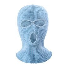 (Sky Blue) Czapka dzianinowa zimowa dwuwarstwowa akrylowa unisex do sportów na świeżym powietrzu ochrona całej twarzy