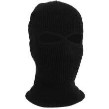 (Black) 2 Hole Balaclava Hood Cap Full Face Mask, Acrylic, Thermal Windproof Winter Hats for Men Ski Cycling Outdoor Hiking
