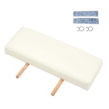 (beige) Verlängerung für Massageliegen, verstellbar, tragbar, aus PU-Lederschwamm, für große Benutzer, Heim und Salon Spa
```