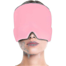 (Pink) Gorro para aliviar migraña, gorro de gel de nailon con terapia de frío, talla única para dolor de cabeza y tensión