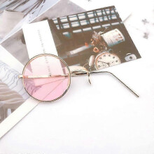(pink, Glasses) Okulary monoklowe w stylu steampunk, jednostronne, oprawki ze stopu metali, wiele kolorów, z łańcuszkiem