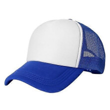 (Blue) Męska czapka z daszkiem z siateczki, regulowana, poliestrowa, swobodna, 54-60 cm, kolor jak na zdjęciu
