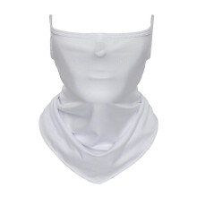 (White, White) Summer Milk Silk Sun Protection Face Mask with Ear Loop, Moisture Wicking Neck Gaiter for Summer Outdoor Activities