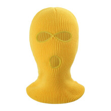 (Dark Yellow) Czapka dzianinowa zimowa dwuwarstwowa akrylowa unisex do sportów na świeżym powietrzu ochrona całej twarzy