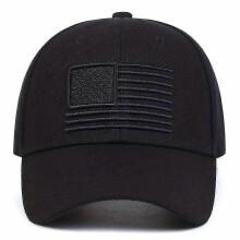 (black) Czapka z daszkiem bawełniana męska taktyczna wojskowa czapka typu dad hat z amerykańską flagą USA hip-hopowa sportowa czapka trucker