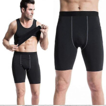 (White, XXXL) Mallas y pantalones cortos deportivos para niños, ideales para gimnasio, fitness y correr.