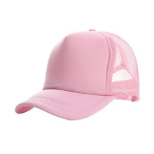(Light Pink) Męska czapka z daszkiem z siateczki, regulowana, poliestrowa, swobodna, 54-60 cm, kolor jak na zdjęciu