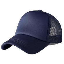(Dark Blue) Męska czapka z daszkiem z siateczki, regulowana, poliestrowa, swobodna, 54-60 cm, kolor jak na zdjęciu