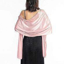 (Pink) Abendkleider mit Schalkragen, Wickelkleid aus Satin, einfarbig, Cape-Boleros, mittellang