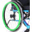 (green) Capa de roda de cadeira de rodas em silicone alimentar, Compatível com todas as marcas, 20 polegadas 48-49 cm, antiderrapante resistente 1