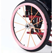 (pink) Silikoniset pyörätuolin työntörenkaiden suojukset, yhteensopiva 20 tuuman 48–49 cm pyöriin, liukumattomat, irrotettava ja puhdistettava