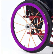 (Purple) Capa de roda de cadeira de rodas em silicone alimentar, Compatível com todas as marcas, 20 polegadas 48-49 cm, antiderrapante resistente