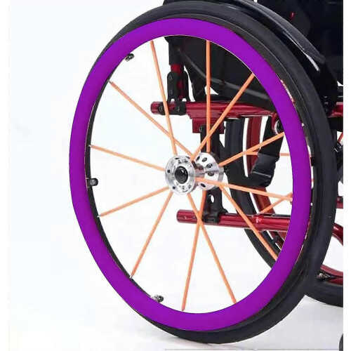(Purple) Capa de roda de cadeira de rodas em silicone alimentar, Compatível com todas as marcas, 20 polegadas 48-49 cm, antiderrapante resistente