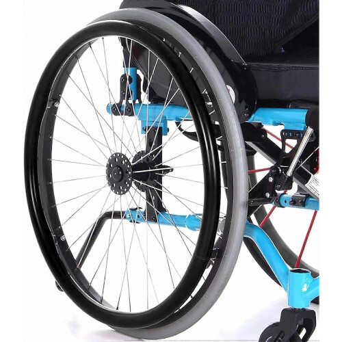 (black) Capa de roda de cadeira de rodas em silicone alimentar, Compatível com todas as marcas, 20 polegadas 48-49 cm, antiderrapante resistente
