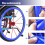 (blue) Capa de roda de cadeira de rodas em silicone alimentar, Compatível com todas as marcas, 20 polegadas 48-49 cm, antiderrapante resistente 4