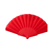 (Red) Ręczny składany wentylator z czarnego nylonu, idealny na imprezę cosplay
