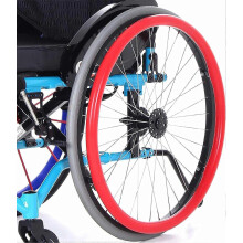 (red) Silikoniset pyörätuolin työntörenkaiden suojukset, yhteensopiva 20 tuuman 48–49 cm pyöriin, liukumattomat, irrotettava ja puhdistettava