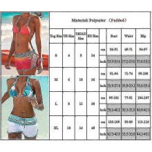 (Blue, M) Sportlicher Push-up-Bikini für Damen, hochgeschnittene Shorts, Badeanzug, Strandmode