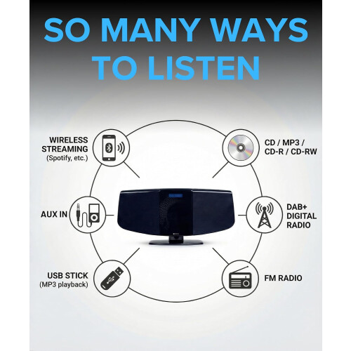 Denver (BLACK) Denver MDA-320 Bluetooth DAB+ CD Player 2