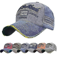 (2) Czapka z daszkiem z jeansu dla mężczyzn i kobiet, styl vintage, bawełniana czapka typu dad hat z regulowanym paskiem