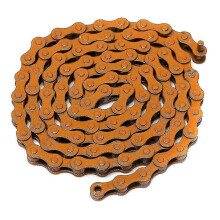 (Orange) Reťaz na bicykel Speed kompatibilná s väčšinou bicyklov, nehrdzavejúca oceľ, rozstup 12,7 mm, vrátane chýbajúceho článku