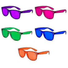 (Green Lens) Okulary do terapii światłem, uzdrawiające czakry, z kolorowymi soczewkami, ochrona UV400 dla relaksu