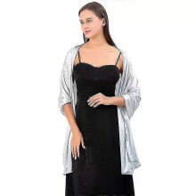 (Red) Abendkleider mit Schalkragen, Wickelkleid aus Satin, einfarbig, Cape-Boleros, mittellang