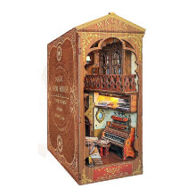 (SQ06) DIY Wooden Magic House Book Nook Shelf Insert Kit, Japanese Architecture Style Miniature Church Model