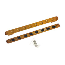 (Yellow) Billiard Cue Rack Wall Mounted Wood Holds 8 Cues Space Saving Design