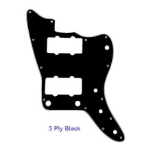 (3 Ply Black) Gitaar slagplaat compatibel met US Jazzmaster, 13 schroefgaten, geen bovenste bedieningsknoppen.