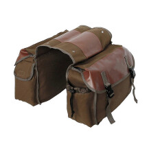 (Khaki) Bike Pannier Bag 40L Water-Resistant Double Rear Rack Bag with Rain Cover