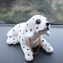 (Style 2) Swing Head Solar Car Ornament Dog Doll Resin Flocking Decorative Gift