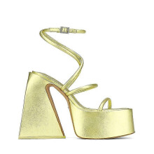 (gold, 43) Women's Open Toe Ankle Strap Platform Wedge Sandals with Non-Slip Rubber Sole