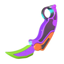 (Purple) Fingertip Fidget Toy for Anxiety Stress Relief 3D Gravity Plastic Cutter Model Hand Pocket