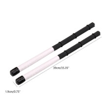 (White) 2pcs Retractable Nylon Drum Brushes, Compatible with Most Drumsticks, 37cm with Rubber Handle