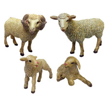 (4 sheep) Lifelike Sheep Animal Model PVC Realistic Zoo Farm Decoration Toy