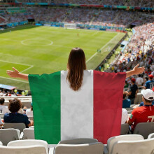 (Italy, One Size 90 x 150 cm) Fan Cape Flag 90x150cm Pongee Fabric s dizajnom rukávov pre štadióny